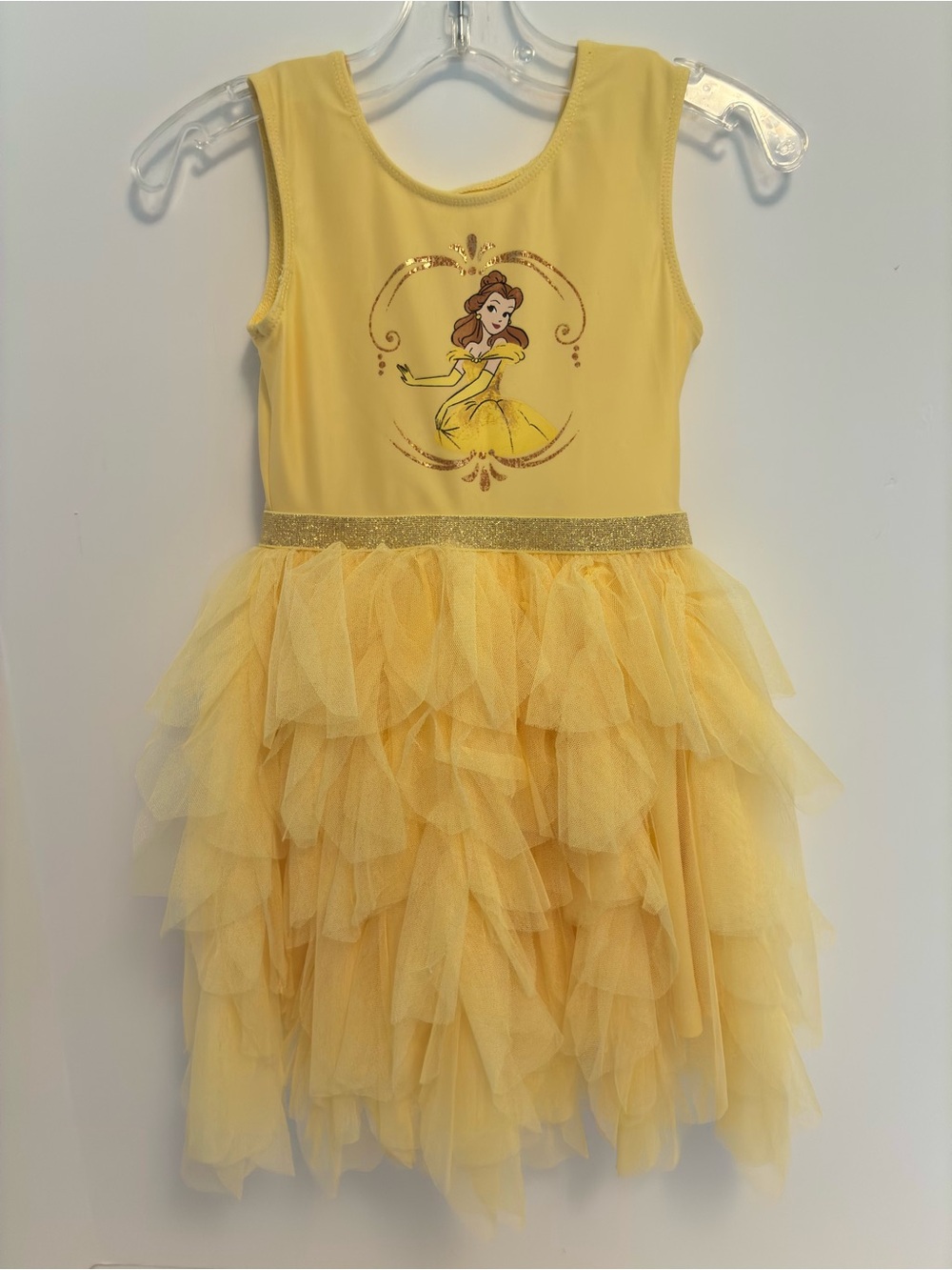Disney Princess Belle Beauty & The Beast Tulle Skirt Leotard Size 4T